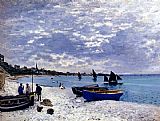 Claude Monet The Beach At Sainte-Adresse painting